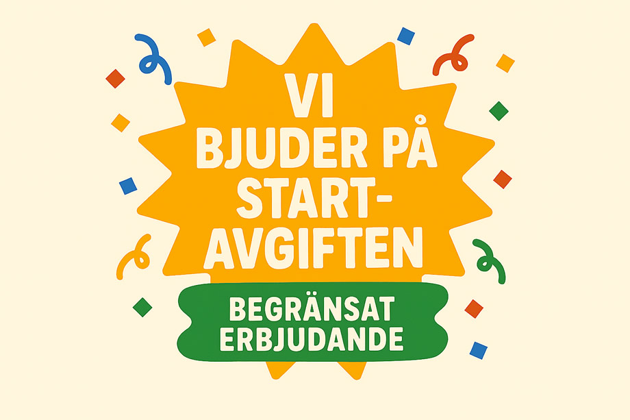 Vi bjuder vi på startavgiften